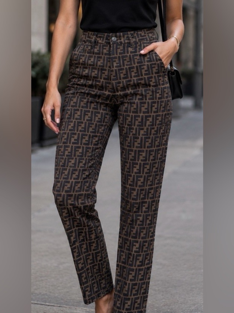 Fendi Zucca Monogram FF Logo Straight Leg Jeans. Comes with COA